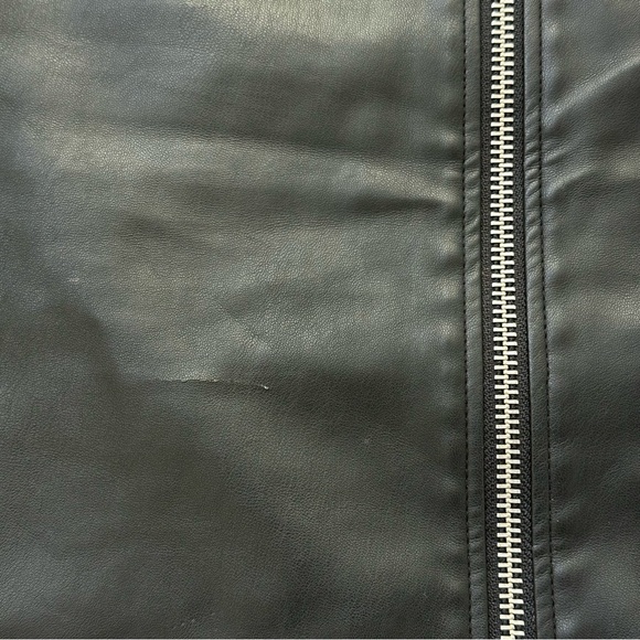 All Saints Lena Faux Leather Mini Front Zip Black Moto Skirt Size 2 NWT Defects - Picture 12 of 15
